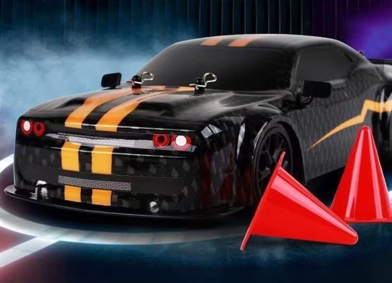 1:14 4WD Fast Drift RC Car 28Km/h LED Lights 2 Batteries Kids Gift Toy - Kwikley
