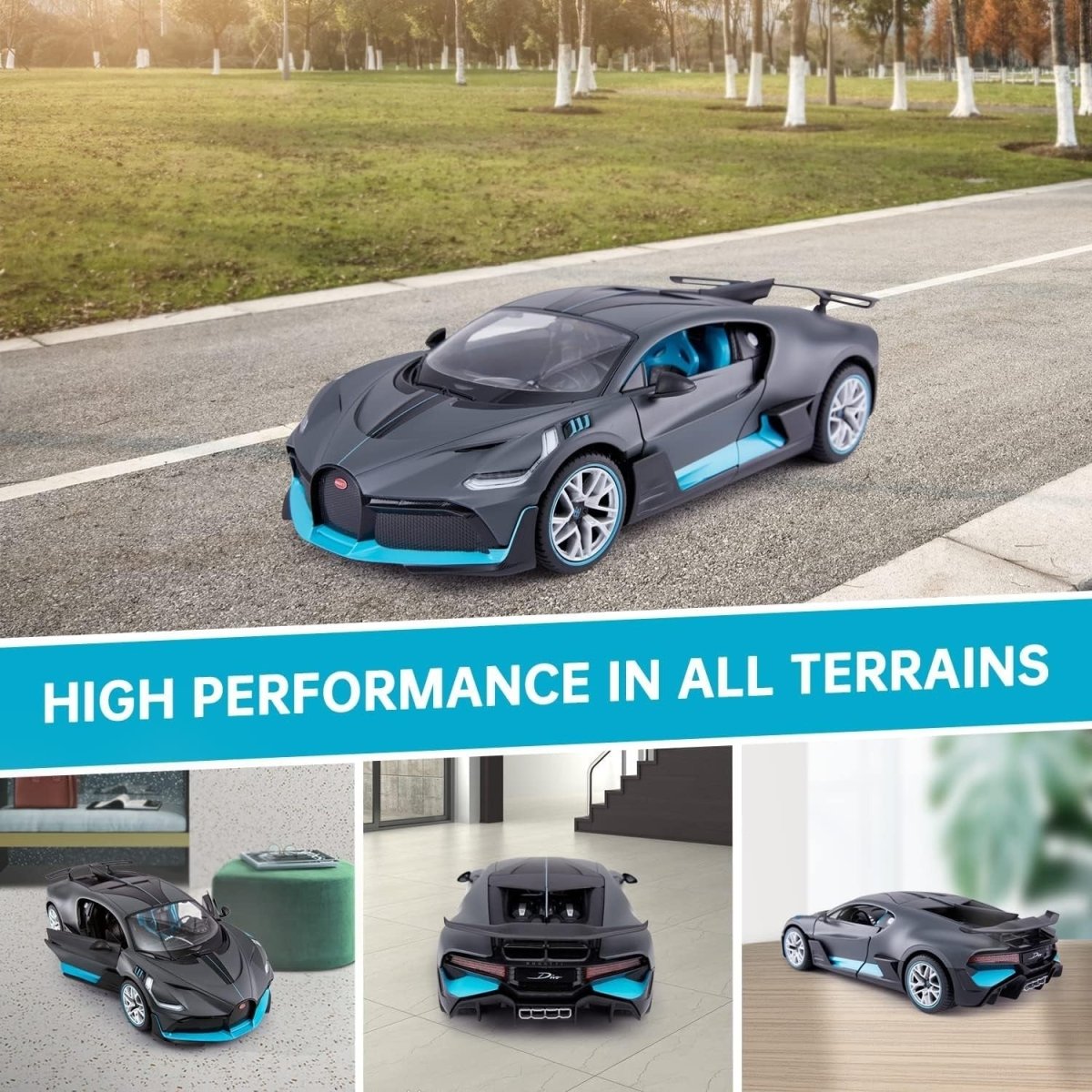 1:14 Divo Remote Control Car Model, Silver Grey RC Sports Car Toy - Kwikley