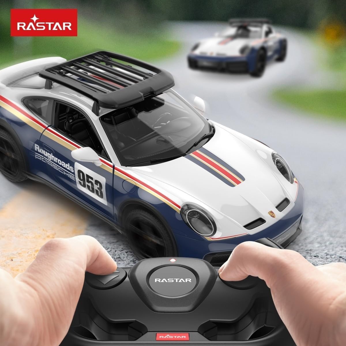 1:14 Scale RC Off - Road Car – Rally Blue Remote Control Model with LEDs - Kwikley