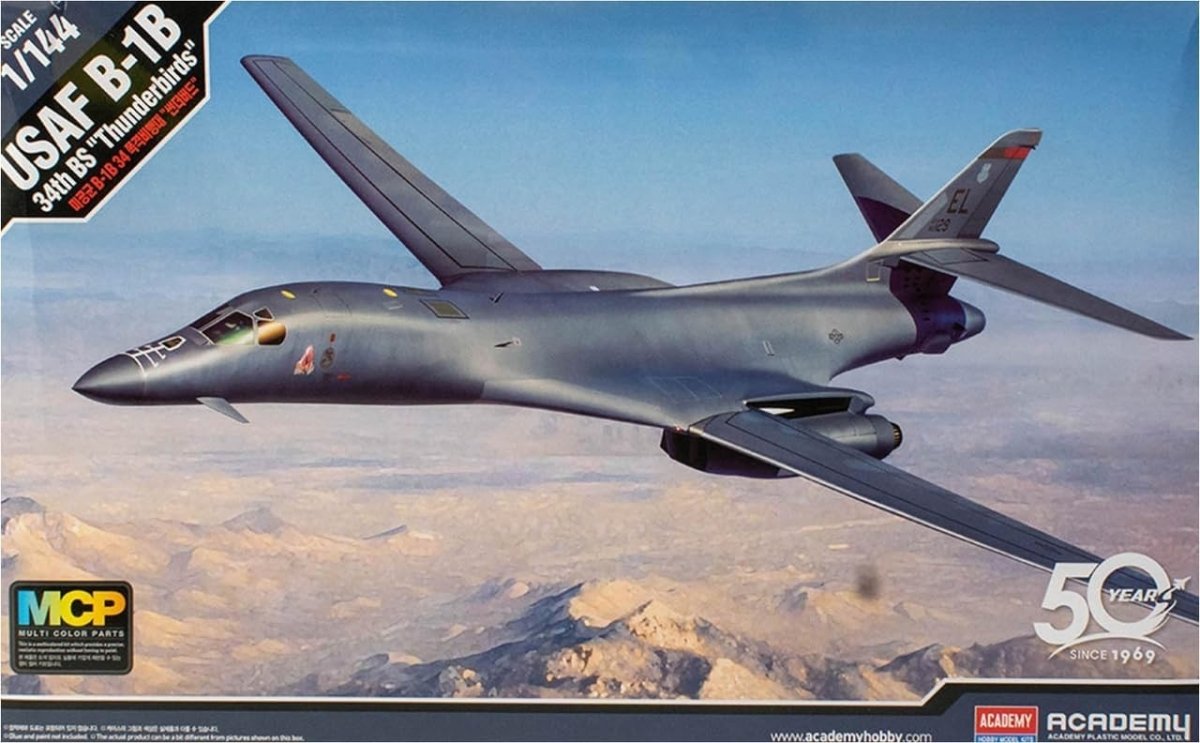 1:144 Scale USAF B - 1B Lancer Thunderbirds Model Kit – Detailed Plastic Airplane - Kwikley