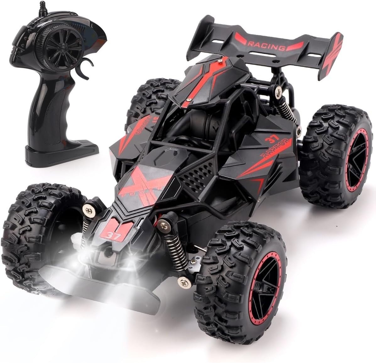 1:18 Kids RC Car 2.4GHz High Speed Off - Road Remote Control Toy with LED Lights - Kwikley