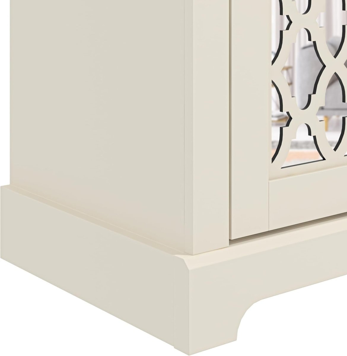 119cm TV Stand Cabinet Unit for 50" TV Storage Shelf Oak Ivory Modern - Kwikley