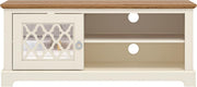 119cm TV Stand Cabinet Unit for 50" TV Storage Shelf Oak Ivory Modern - Kwikley