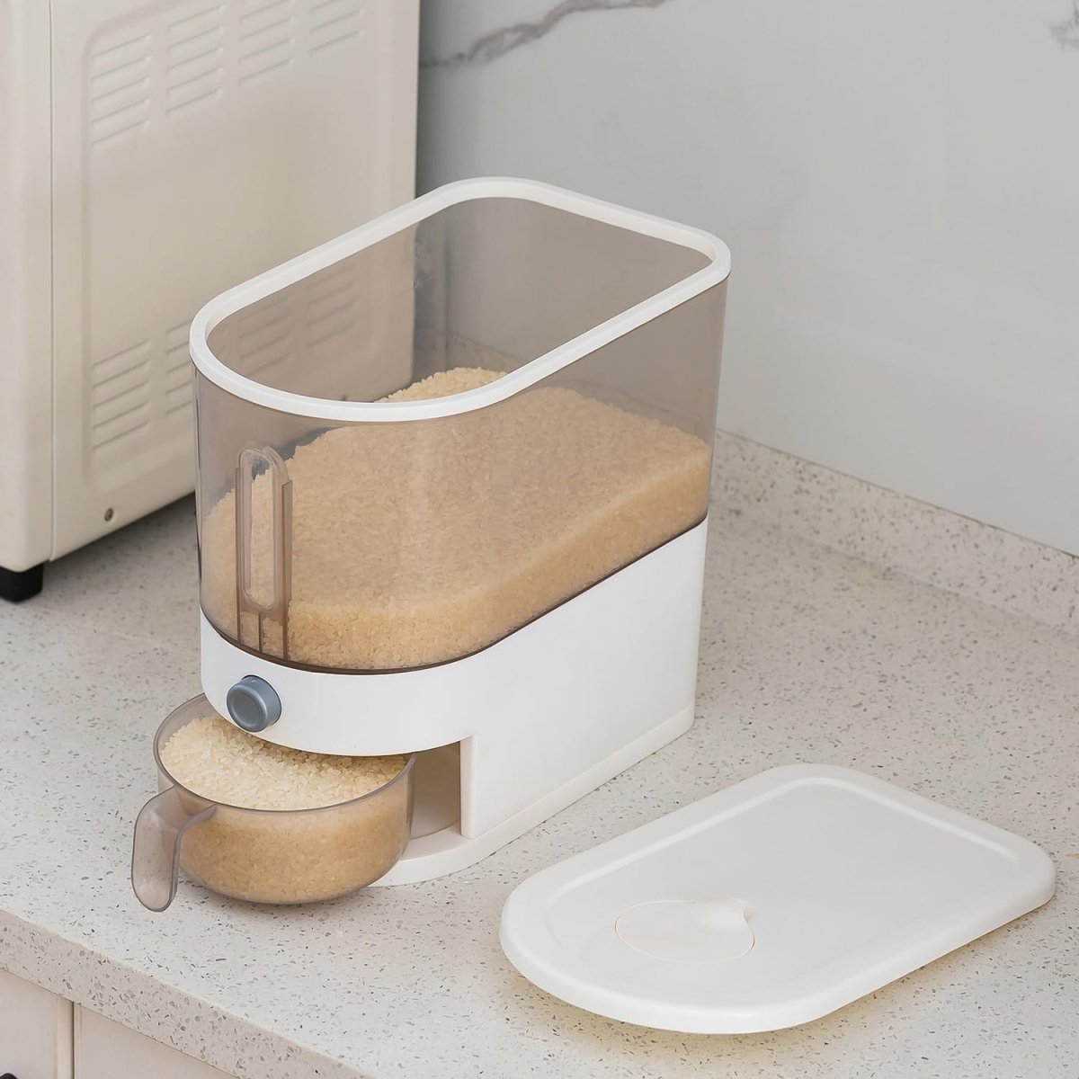 11lb Airtight Rice Dispenser Clear Grain Storage Bin - Kwikley
