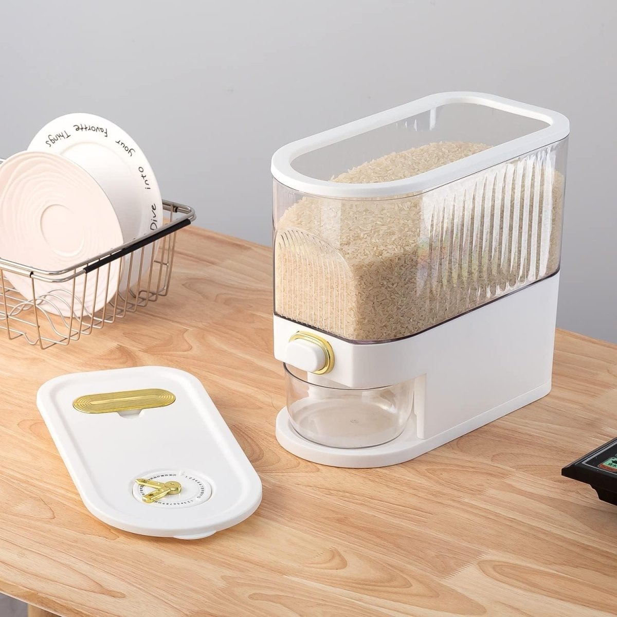 11Lbs Rice Dispenser Airtight Grain Storage w Timer - Kwikley