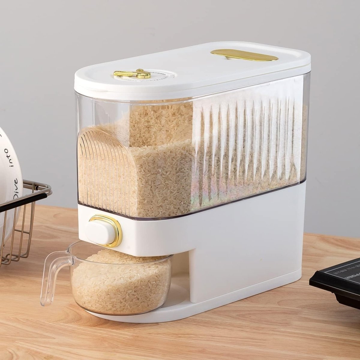 11Lbs Rice Dispenser Airtight Grain Storage w Timer - Kwikley