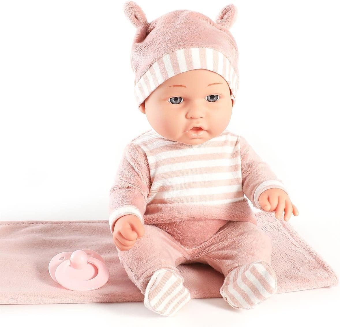 12 Inch Baby Doll Playset w Carrier Bassinet Blanket Pacifier - Kwikley