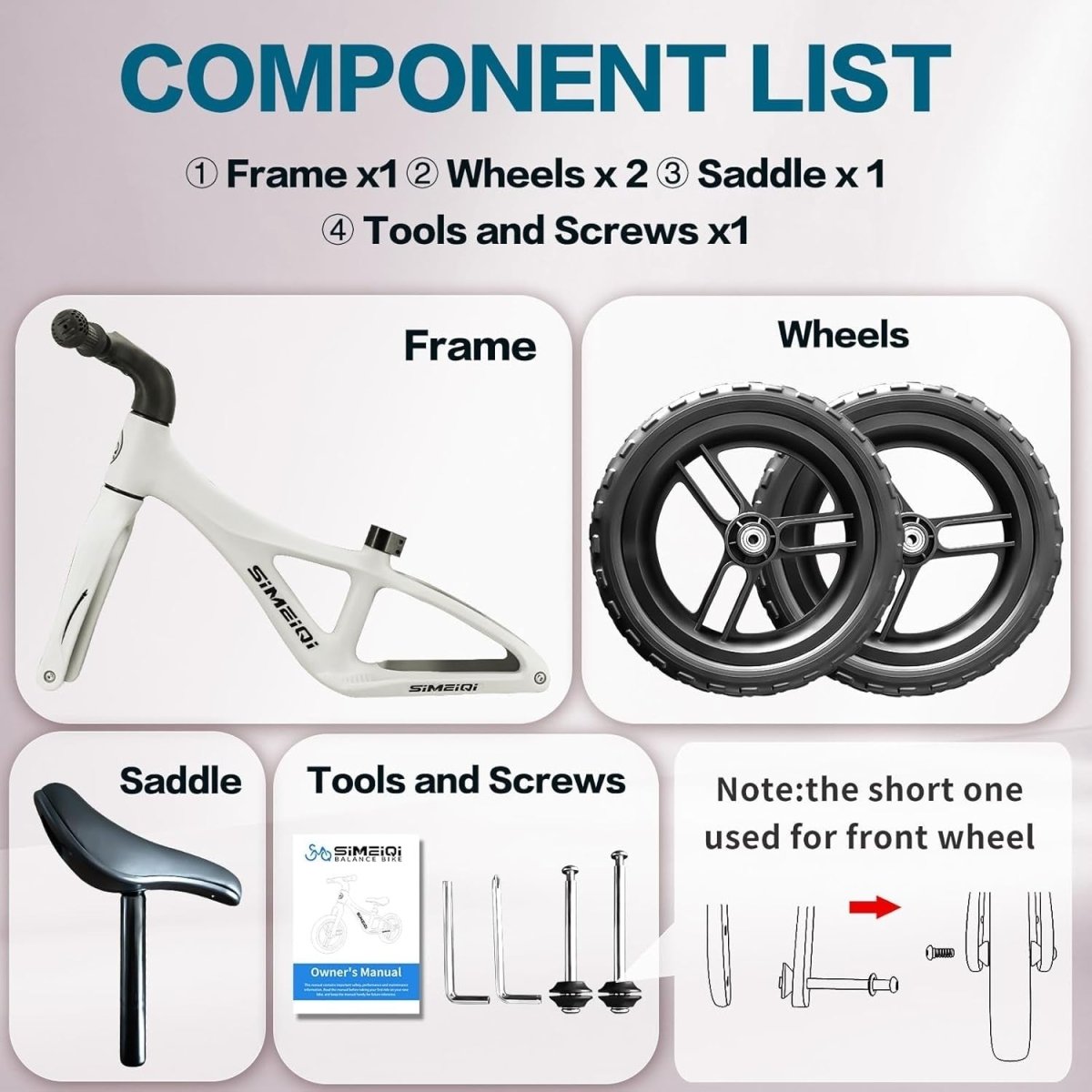 12 Inch Kids Balance Bike Adjustable Seat EVA Tires No Pedal Age 2-5 - Kwikley