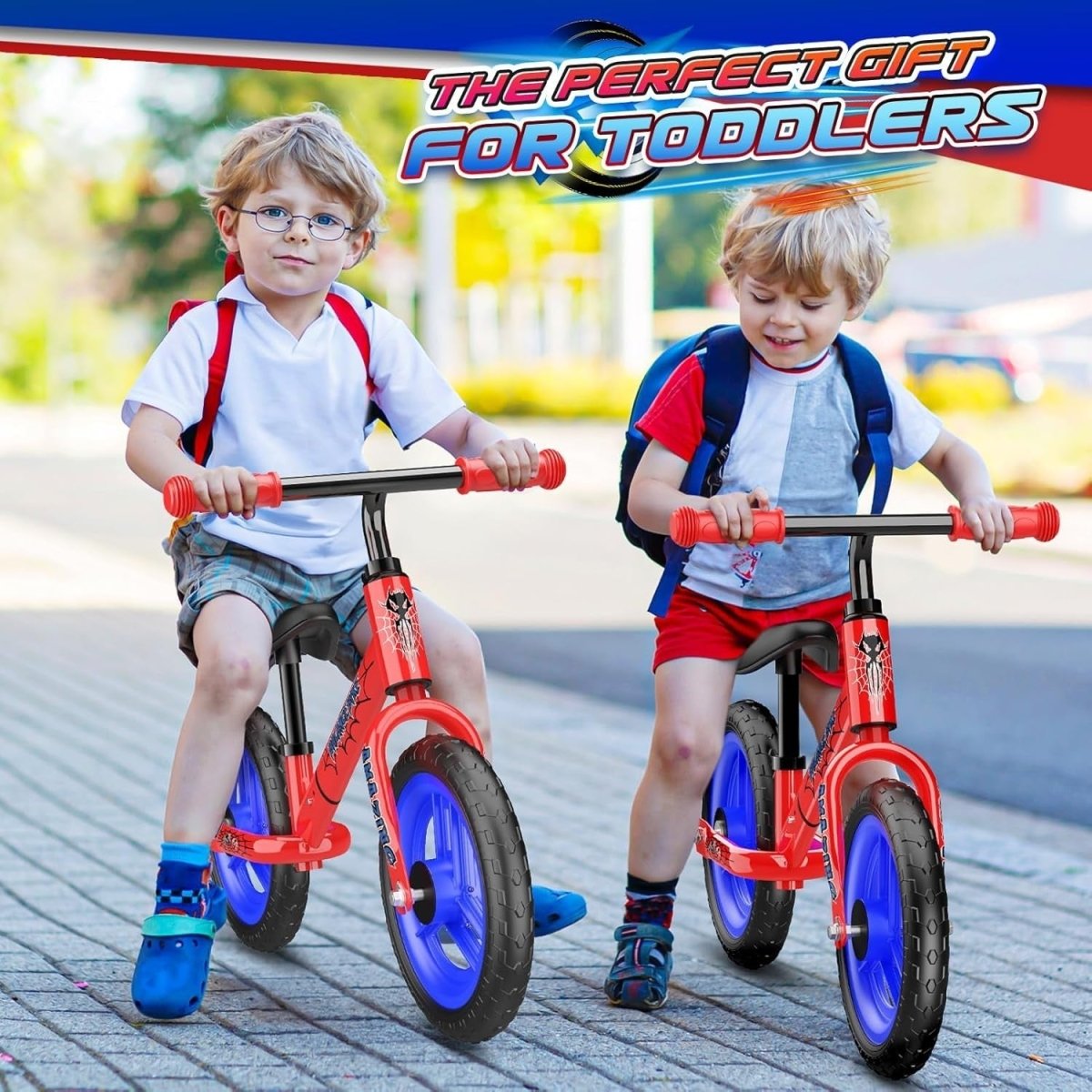 12 Inch Kids Balance Bike Adjustable Seat Lightweight Training Bike Red - Kwikley