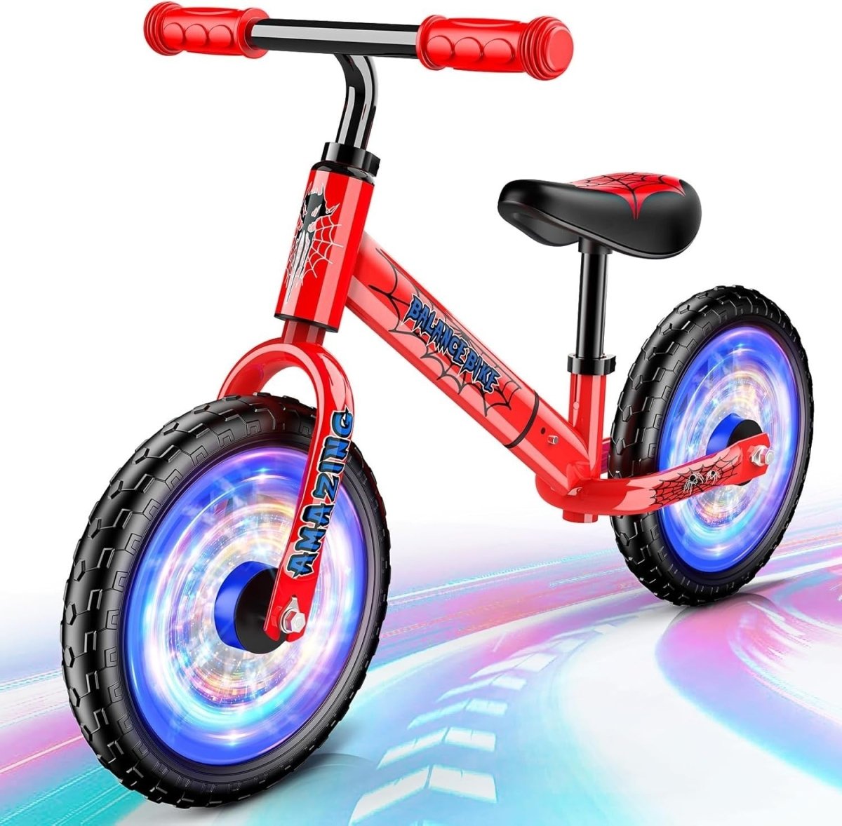 12 Inch Kids Balance Bike Adjustable Seat Lightweight Training Bike Red - Kwikley
