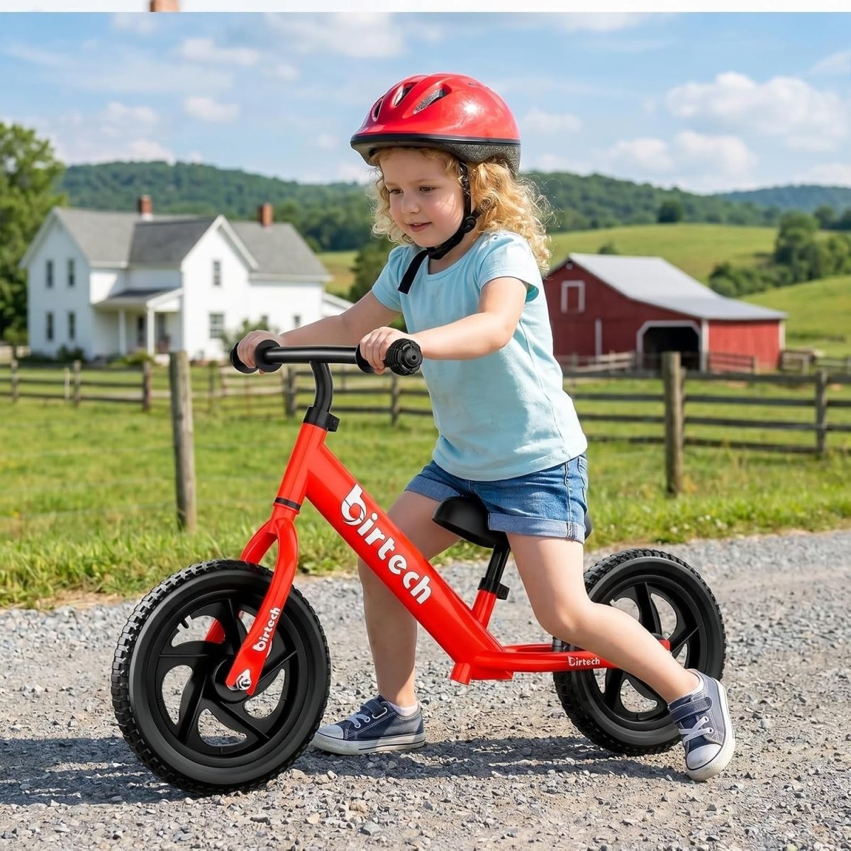 12 Inch Kids Balance Bike No Pedal Training Bicycle Adjustable Red - Kwikley