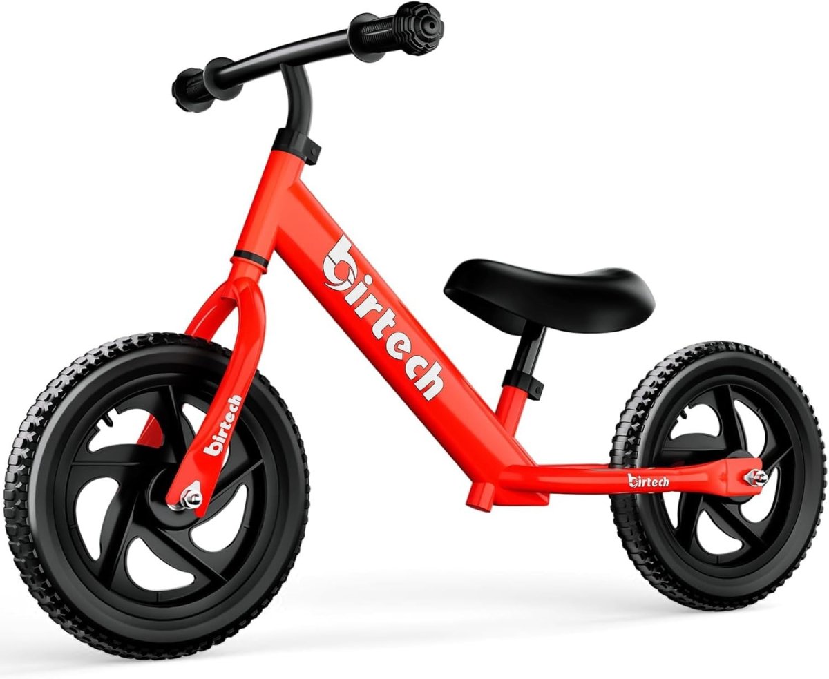 12 Inch Kids Balance Bike No Pedal Training Bicycle Adjustable Red - Kwikley