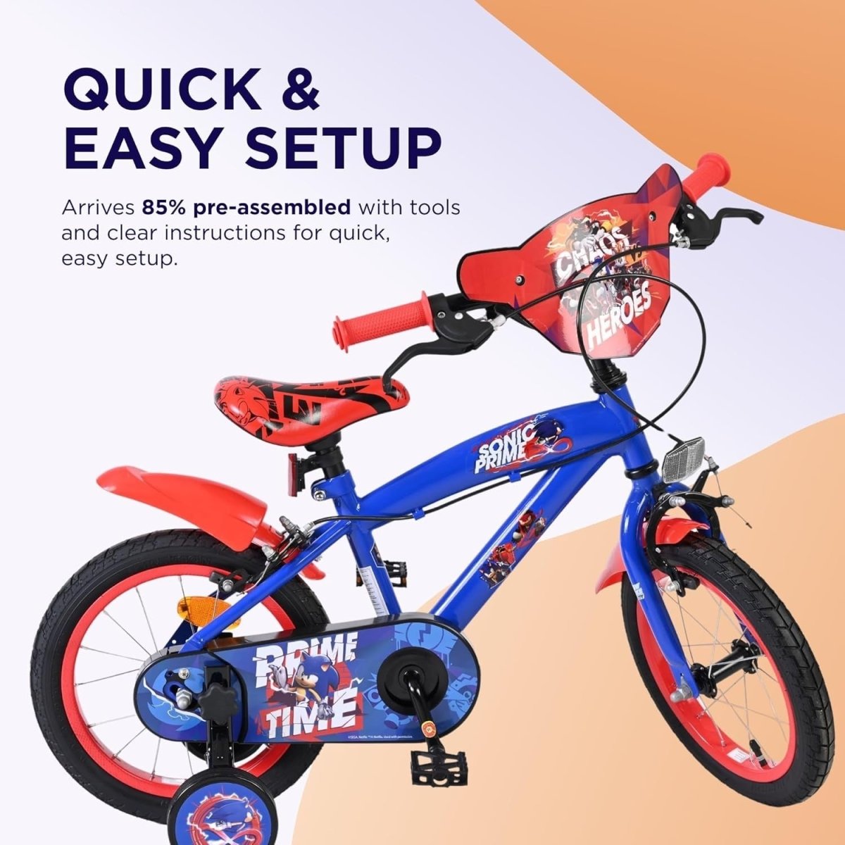 12 Inch Kids Bike with Stabilisers Dual Hand Brakes Bicycle Age 3-4 - Kwikley