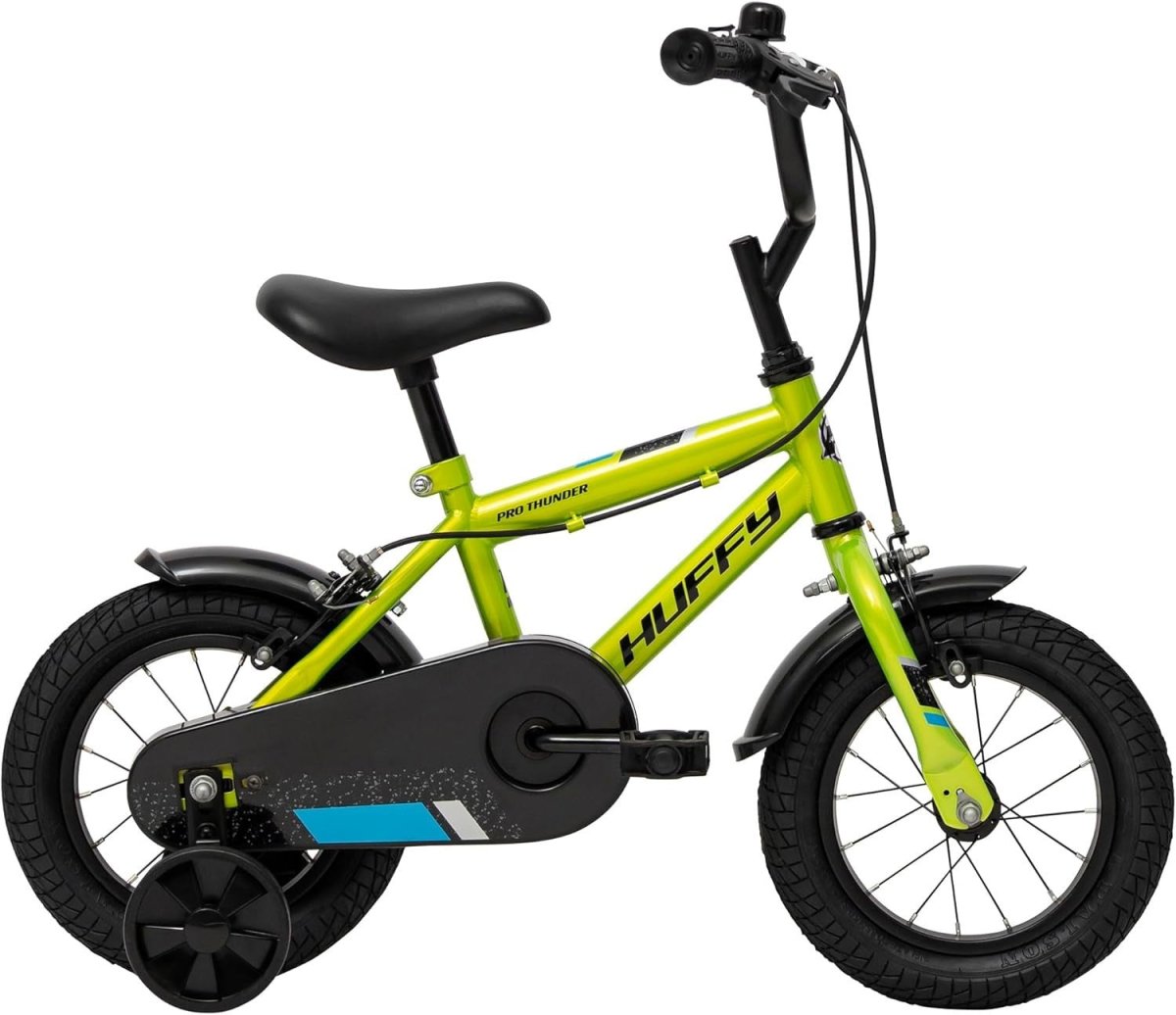 12 Inch Kids Bike with Stabilisers Hand Brakes Green Bicycle Age 3-5 - Kwikley