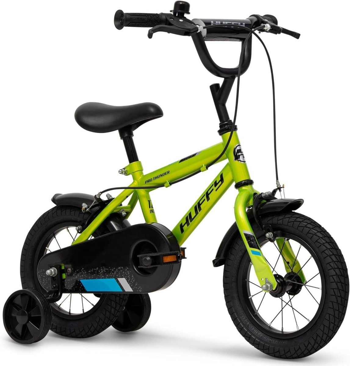 12 Inch Kids Bike with Stabilisers Hand Brakes Green Bicycle Age 3-5 - Kwikley