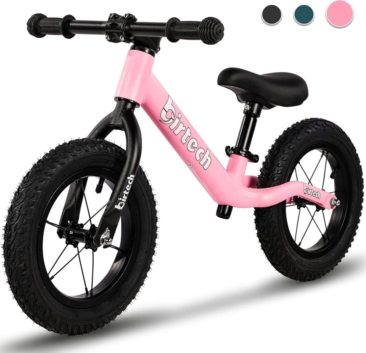 12" Kids Balance Bike Adjustable Seat Air Tires Toddler Training Bike - Kwikley