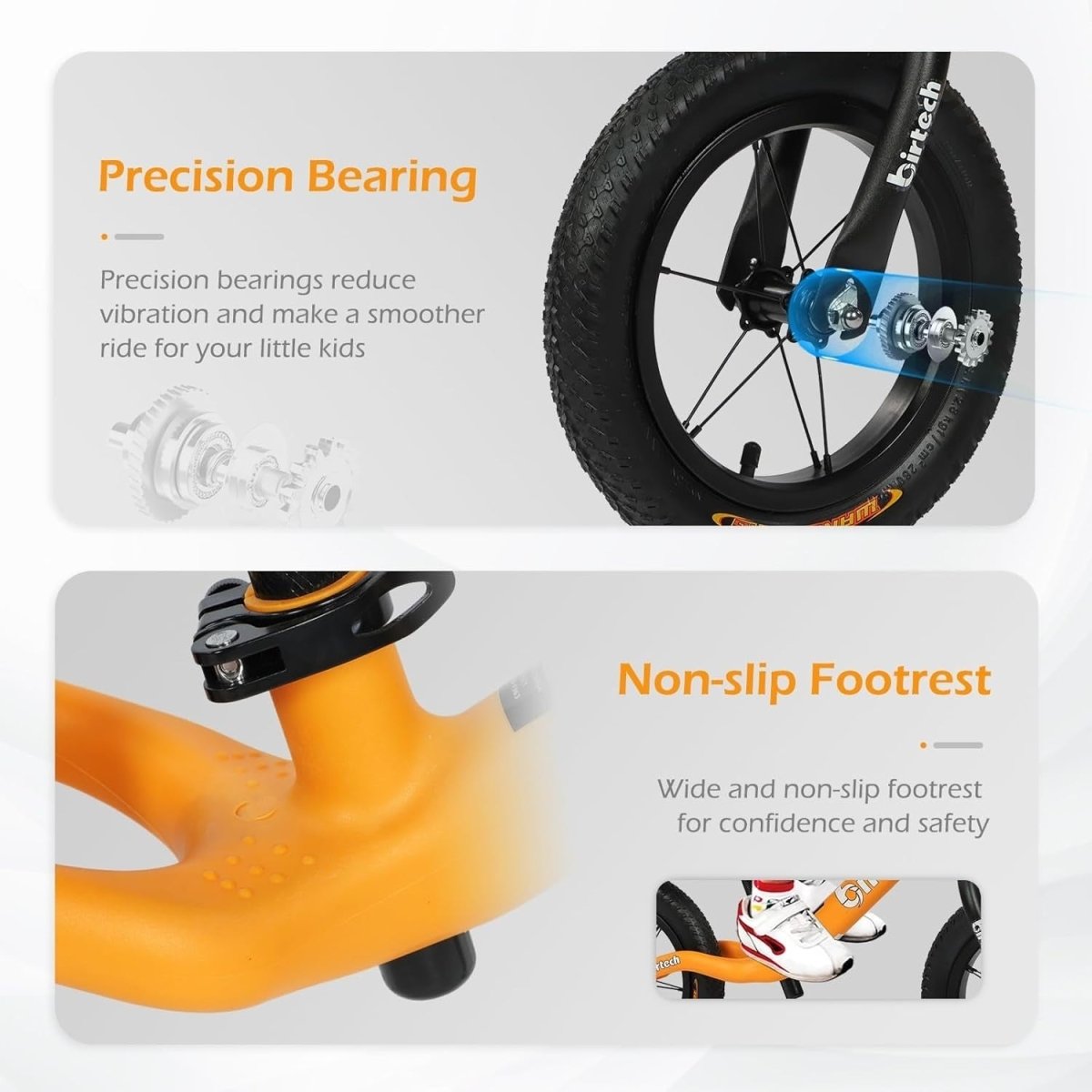12" Kids Balance Bike Adjustable Seat Air Tires Training Bike Age 2-5 - Kwikley