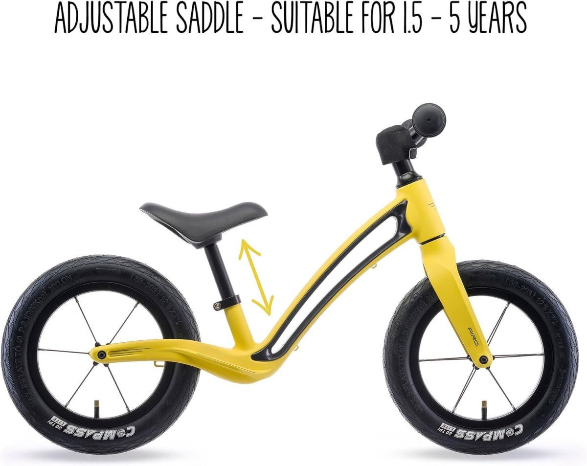 12" Kids Balance Bike Lightweight Magnesium Push Bike Toddler Yellow - Kwikley