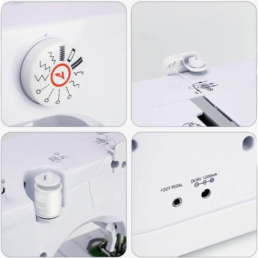 12 Stitch Electric Sewing Machine Portable Dual Speed Foot Pedal Kit - Kwikley