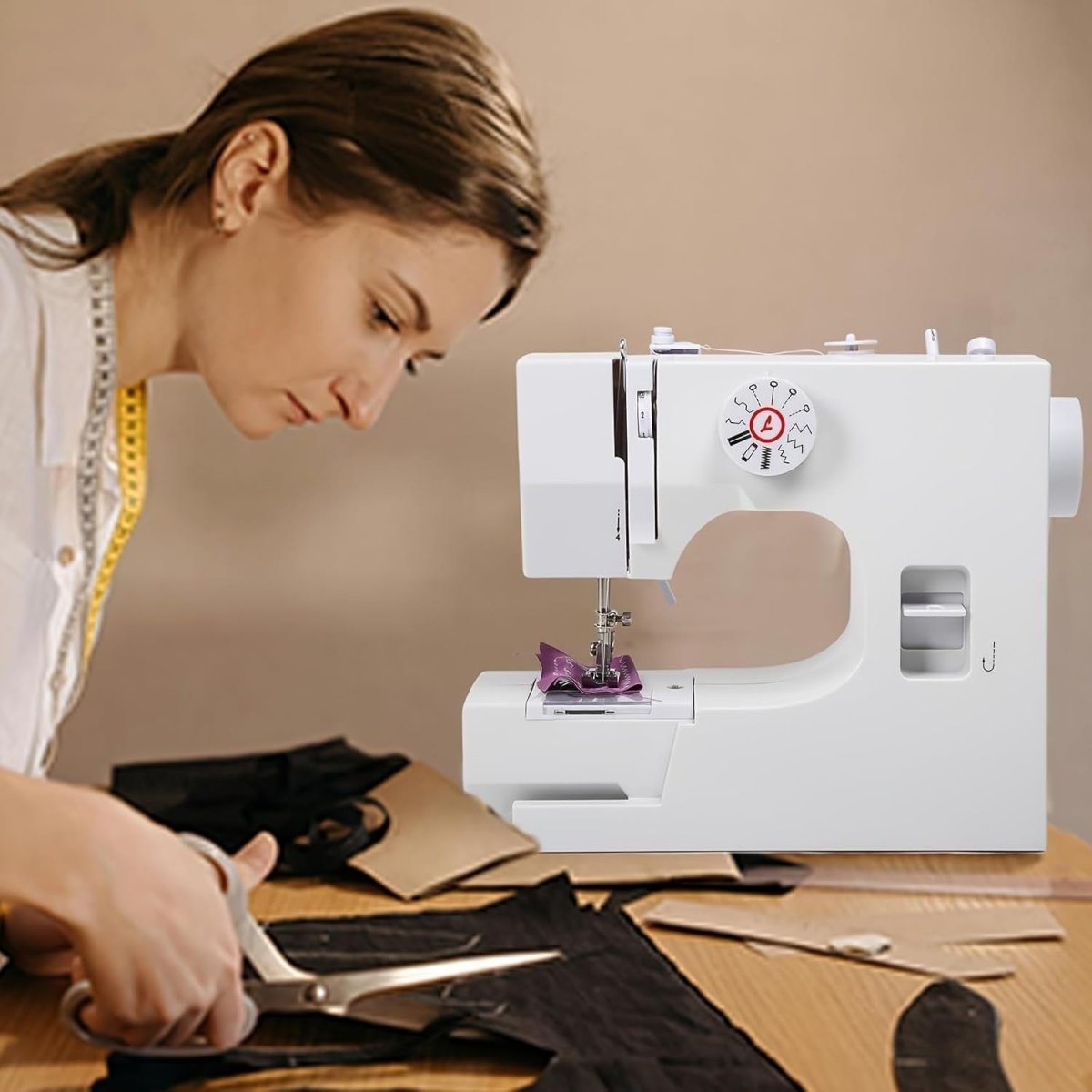 12 Stitch Electric Sewing Machine Portable Dual Speed Foot Pedal Kit - Kwikley