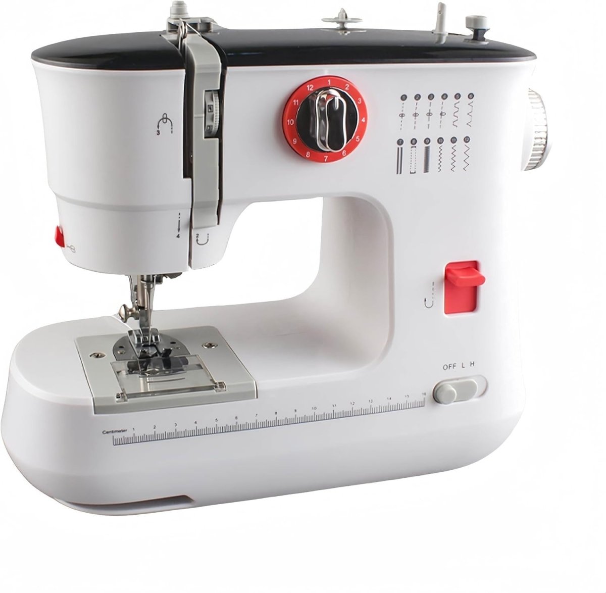 12 Stitch Portable Sewing Machine Dual Thread LED Foot Pedal Compact - Kwikley