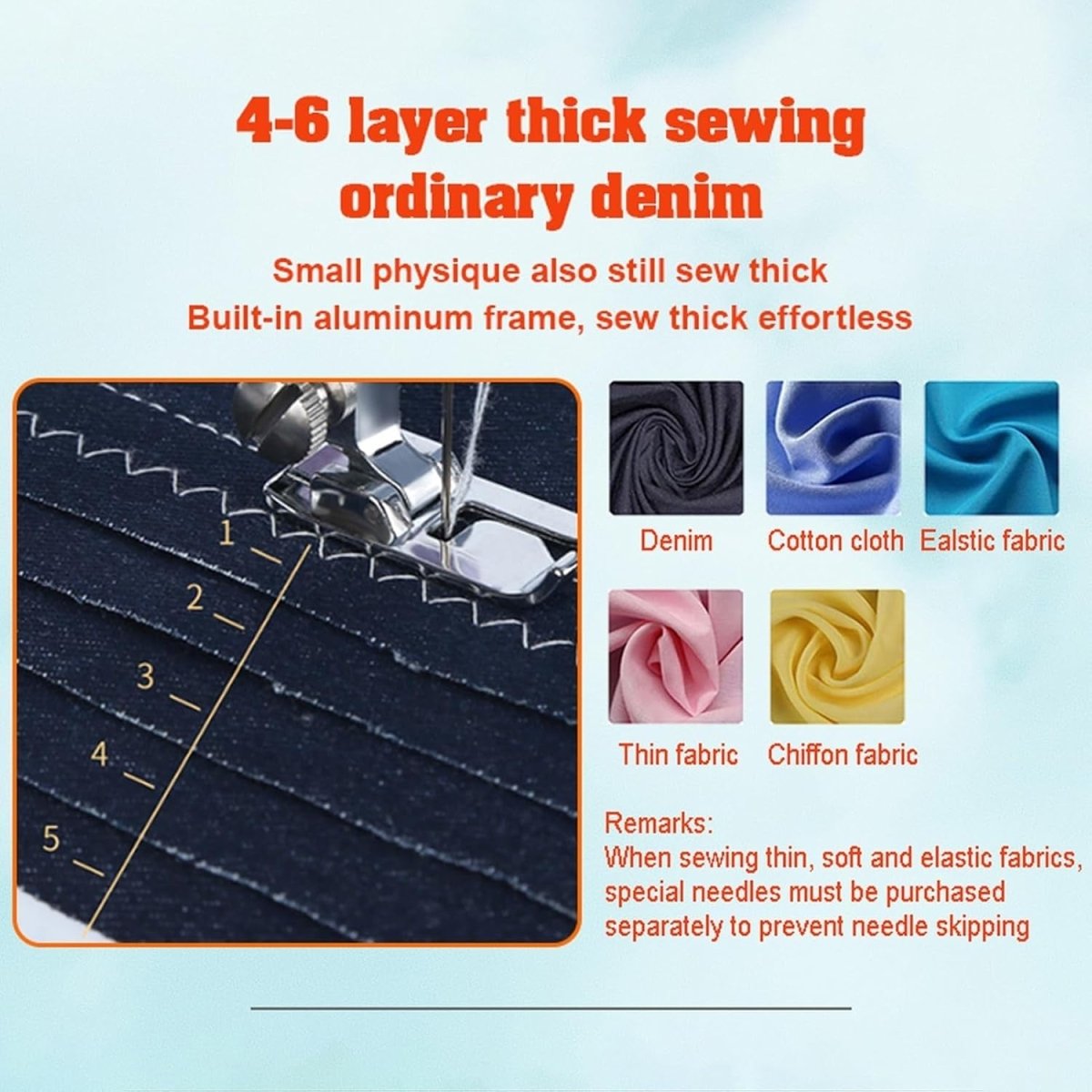12 Stitch Portable Sewing Machine Dual Thread LED Foot Pedal Compact - Kwikley