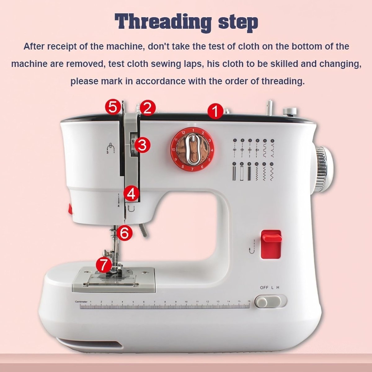 12 Stitch Portable Sewing Machine Dual Thread LED Foot Pedal Compact - Kwikley