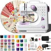 12 Stitch Sewing Machine Beginner Electric Sewing Kit 50 Fabric Pieces - Kwikley