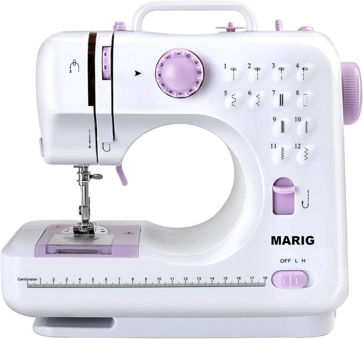 12 Stitch Sewing Machine Beginner Portable Electric Double Thread Purple - Kwikley