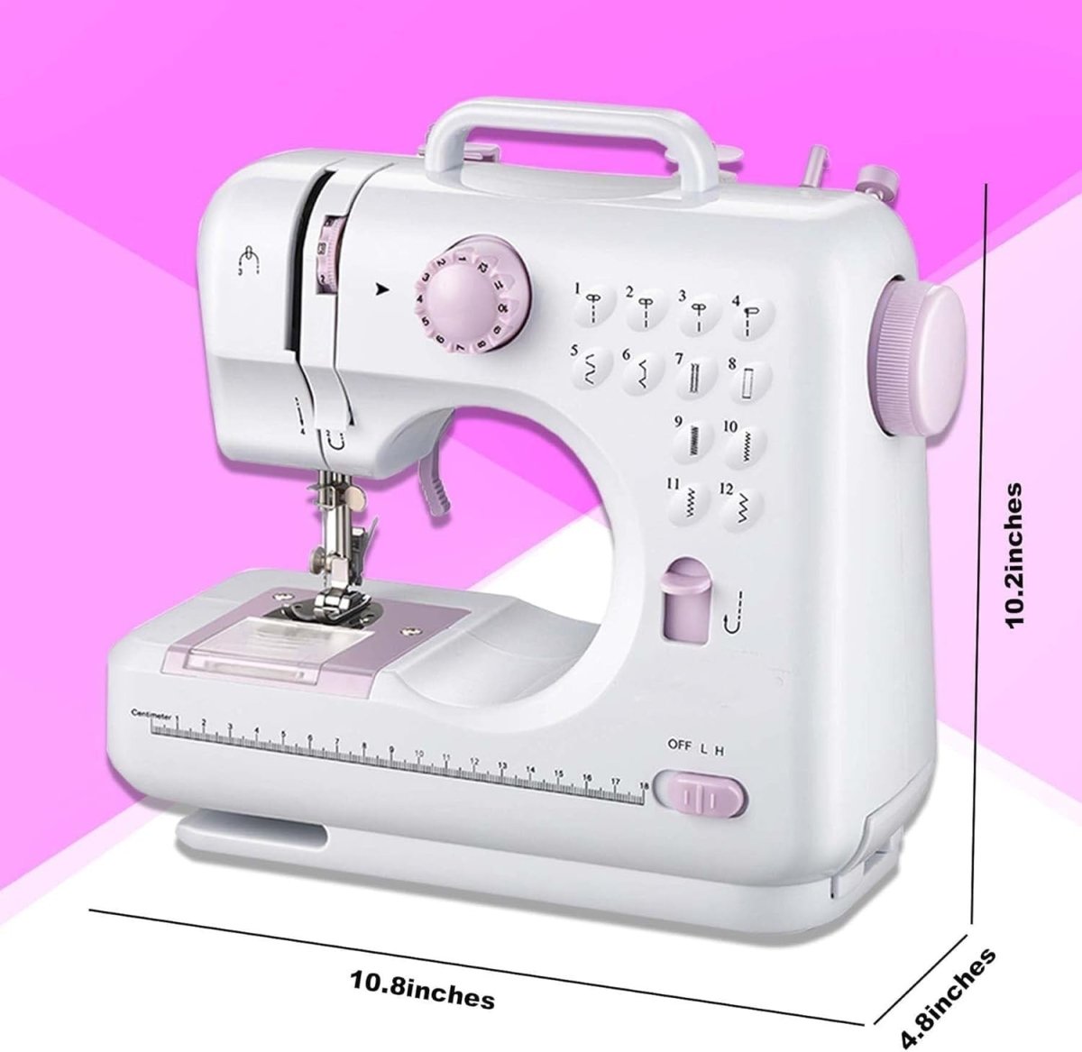 12 Stitch Sewing Machine Beginner Portable Electric Double Thread Purple - Kwikley