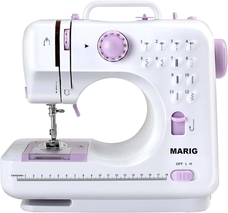 12 Stitch Sewing Machine Beginner Portable Electric Double Thread Purple - Kwikley