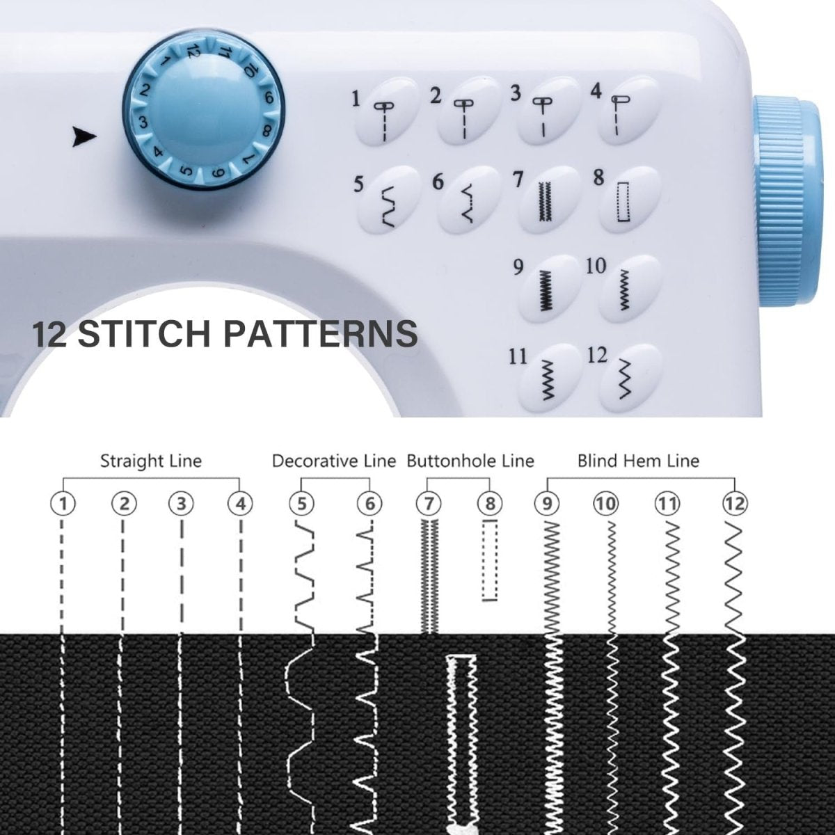 12 Stitch Sewing Machine Expansion Table Foot Pedal Beginner Kit - Kwikley