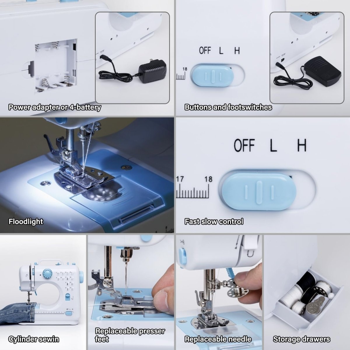 12 Stitch Sewing Machine Expansion Table Foot Pedal Beginner Kit - Kwikley