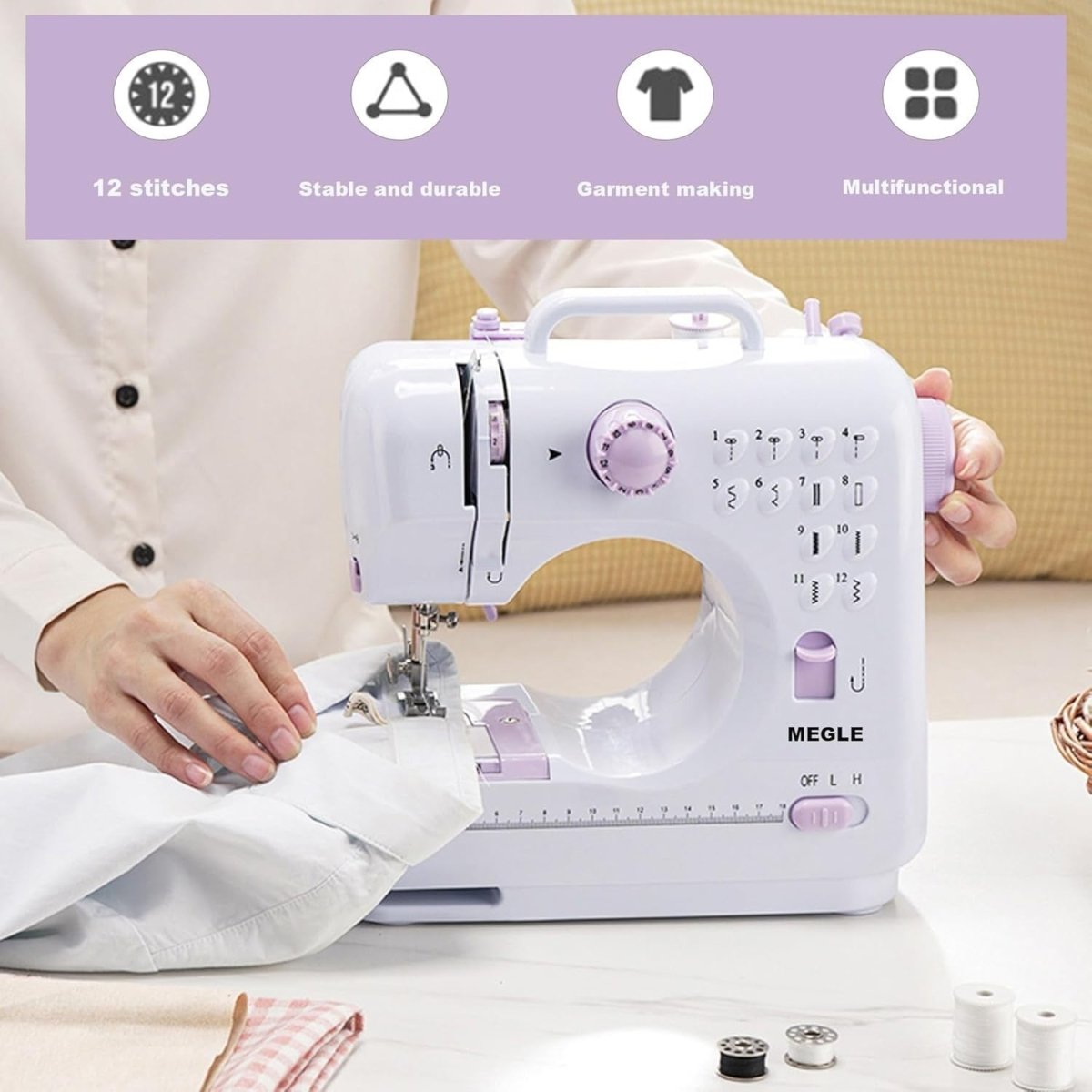 12 Stitch Sewing Machine Foot Pedal Double Speed Beginner Kids - Kwikley