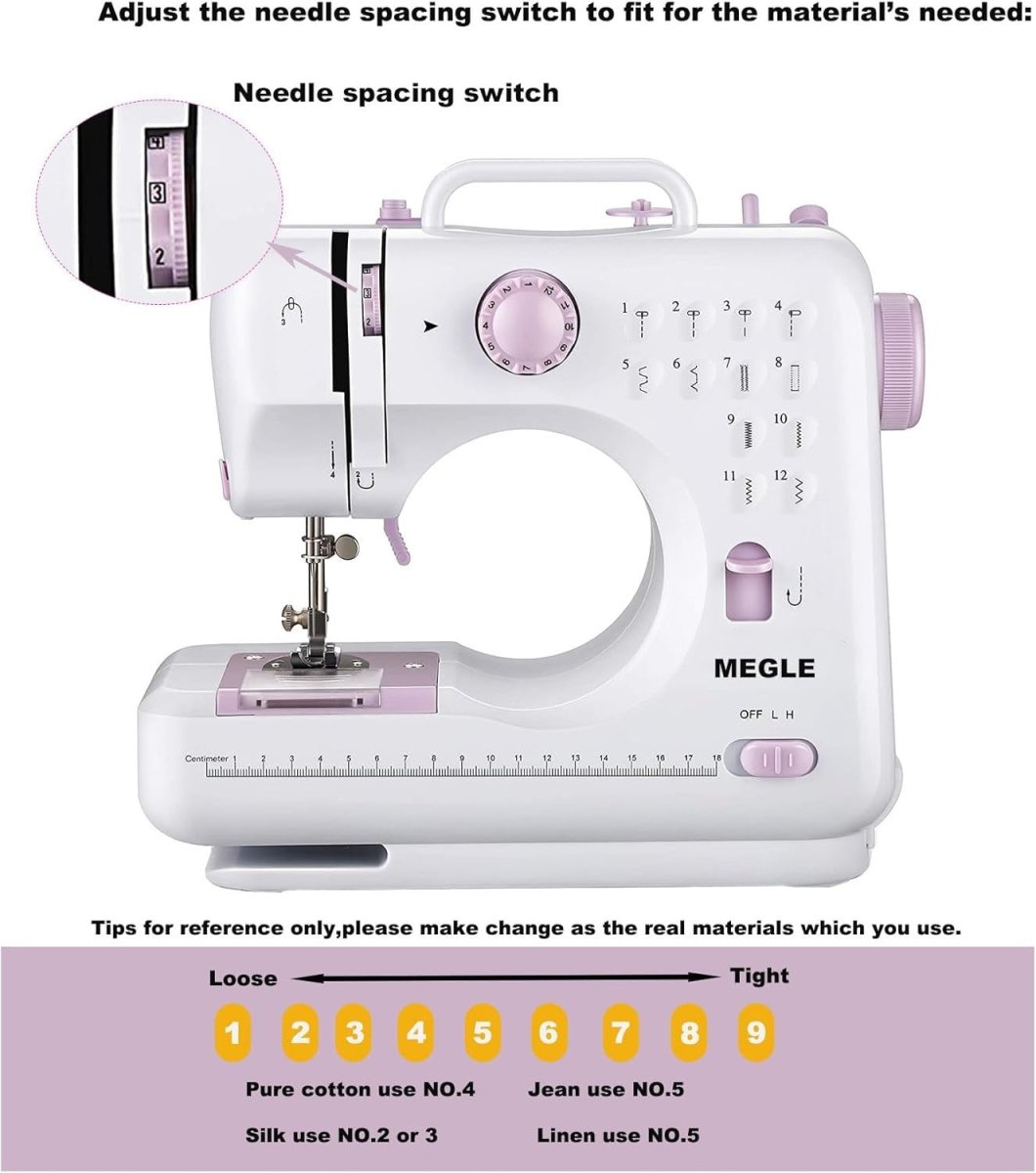 12 Stitch Sewing Machine Foot Pedal Double Speed Beginner Kids - Kwikley