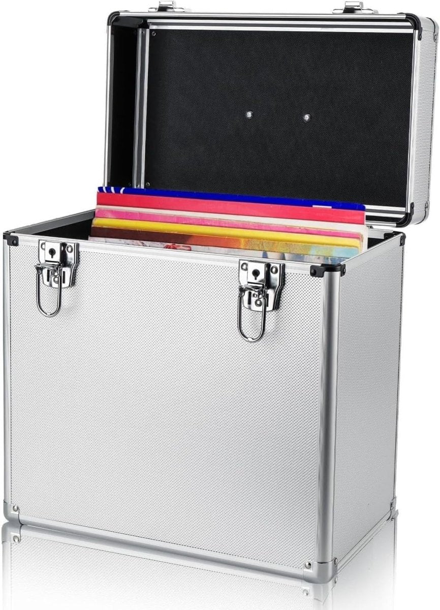 12" Vinyl Record Storage Case Lockable Aluminium DJ Flight Box 100 LPs - Kwikley