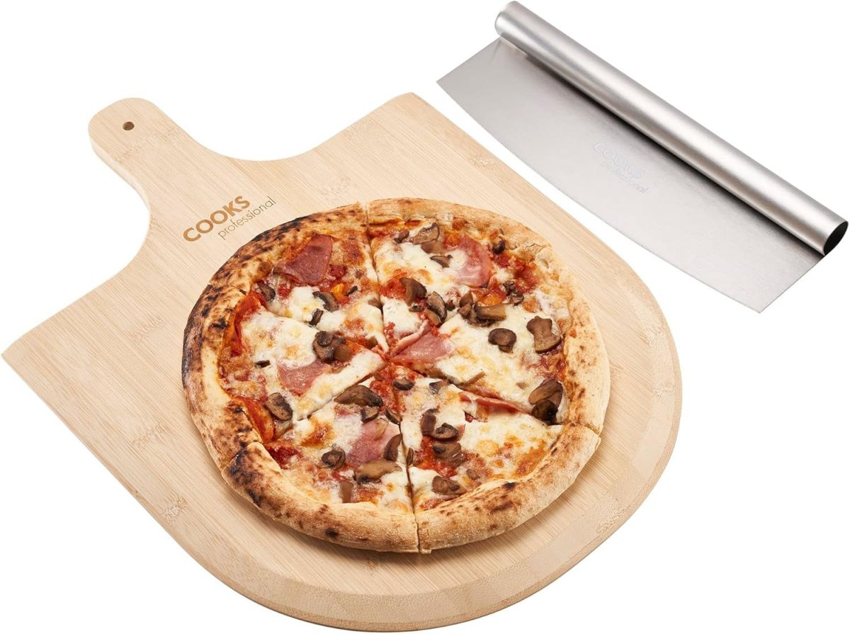 1200W Electric Pizza Oven 31cm Stone Glass Timer Cutter Board Red - Kwikley