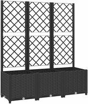 120cm Planter with Trellis Black Raised Garden Bed Climbing Plants - Kwikley