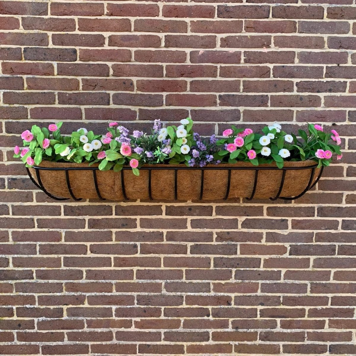 120cm Wall Trough Planter Metal Hanging Basket Coco Liner - Kwikley