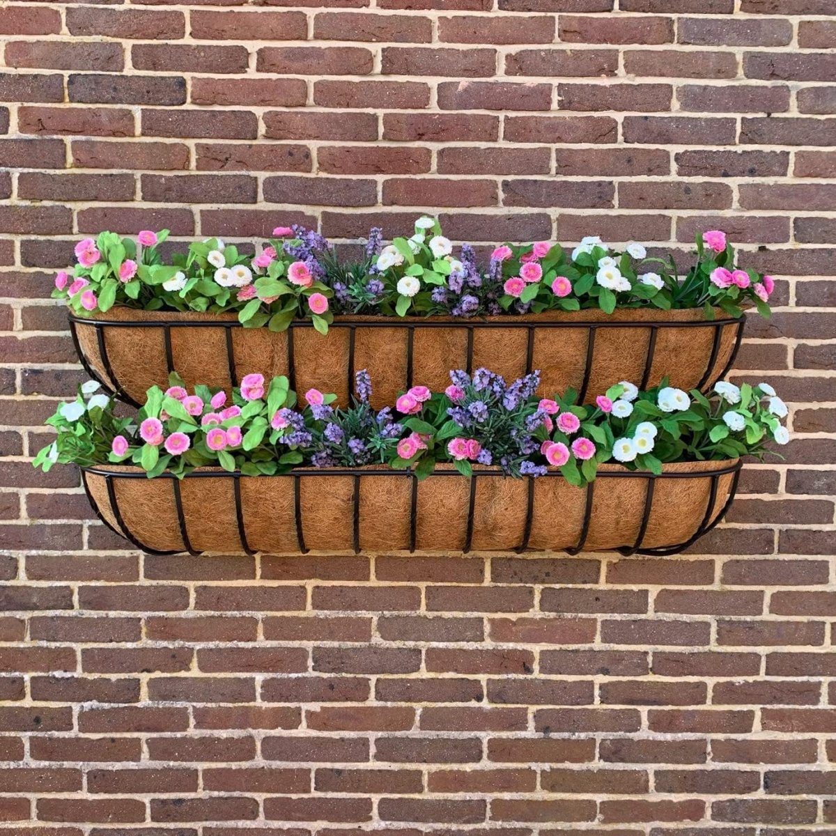 120cm Wall Trough Planter Metal Hanging Basket Coco Liner - Kwikley