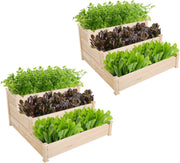120cm Wooden Raised Garden Bed 3 Tier Planter Box Divisible - Kwikley