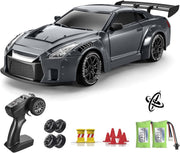 1:24 4WD RC Drift Car 25KM/H Gyro Lights 2 Batteries + Extra Tires - Kwikley