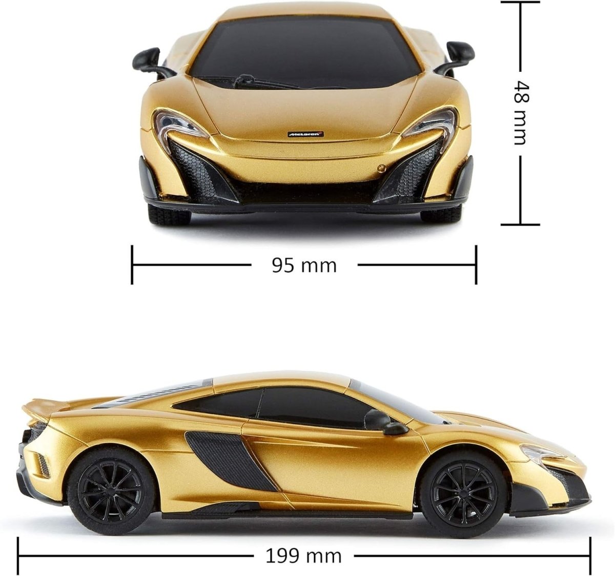 1:24 Gold Sports Car RC Toy, Fast Remote Control Car with Lights 2.4GHz - Kwikley