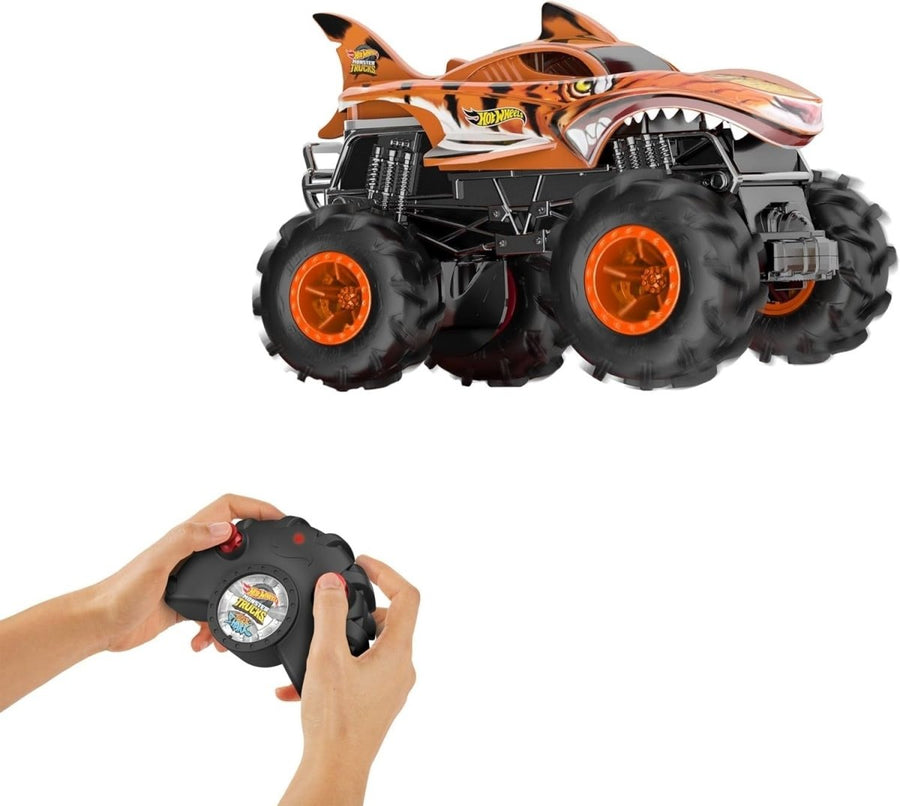 1:24 Scale Monster RC Truck – Tiger Shark All - Terrain Remote Control Car w/ 4WD - Kwikley