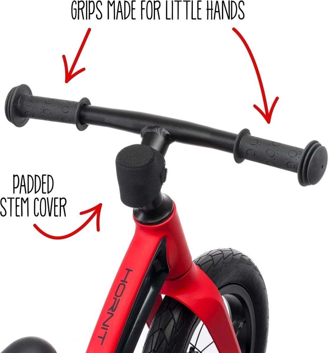 12in Kids Balance Bike Lightweight Magnesium Push Bike Air Tyres Red - Kwikley