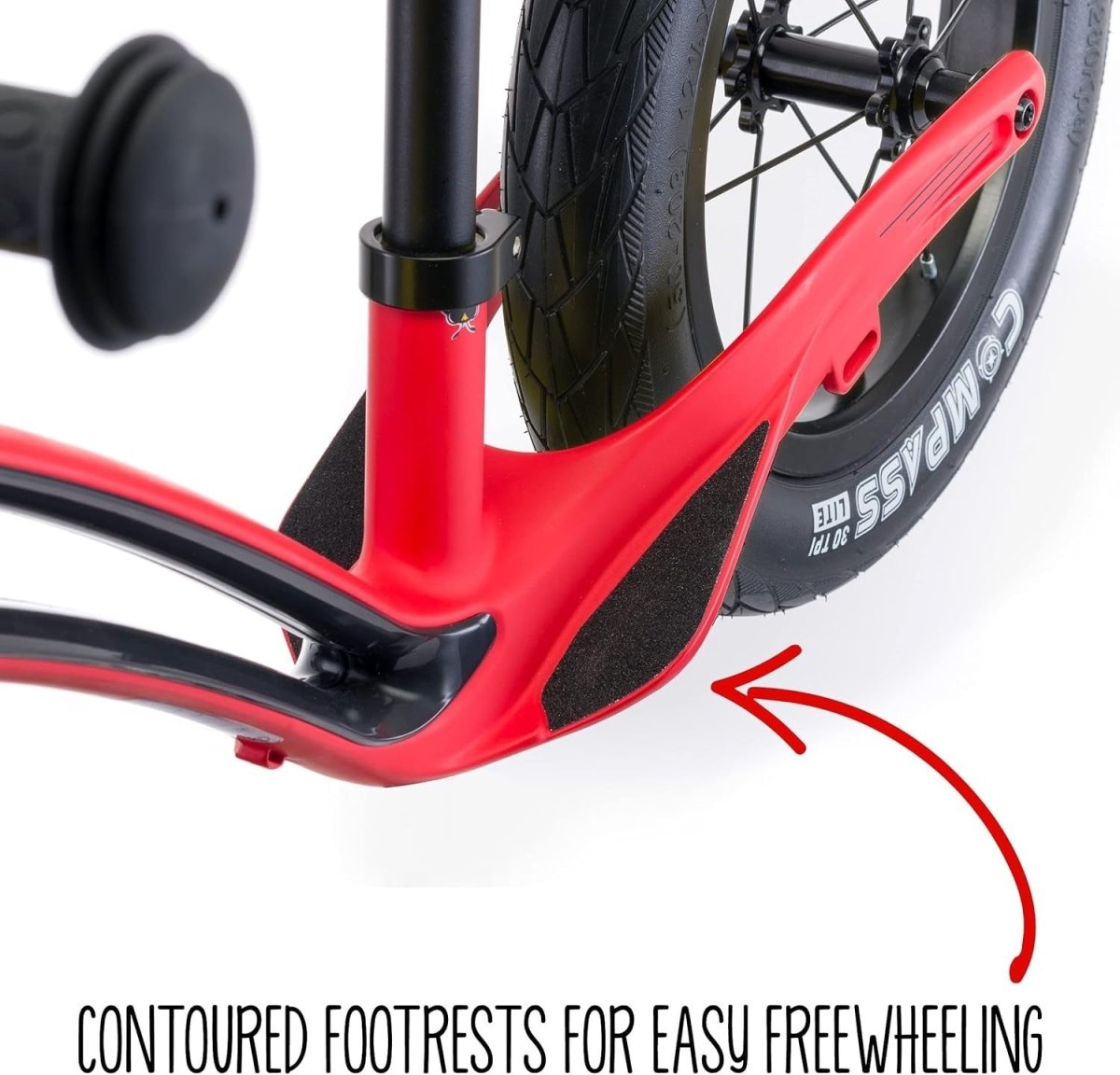 12in Kids Balance Bike Lightweight Magnesium Push Bike Air Tyres Red - Kwikley