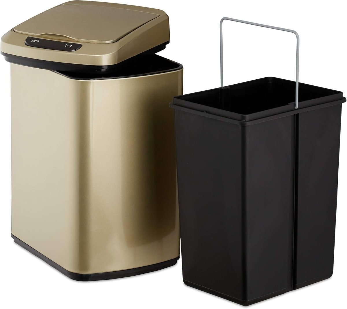 12L Motion Sensor Bin Rose Gold Square Kitchen Bathroom - Kwikley