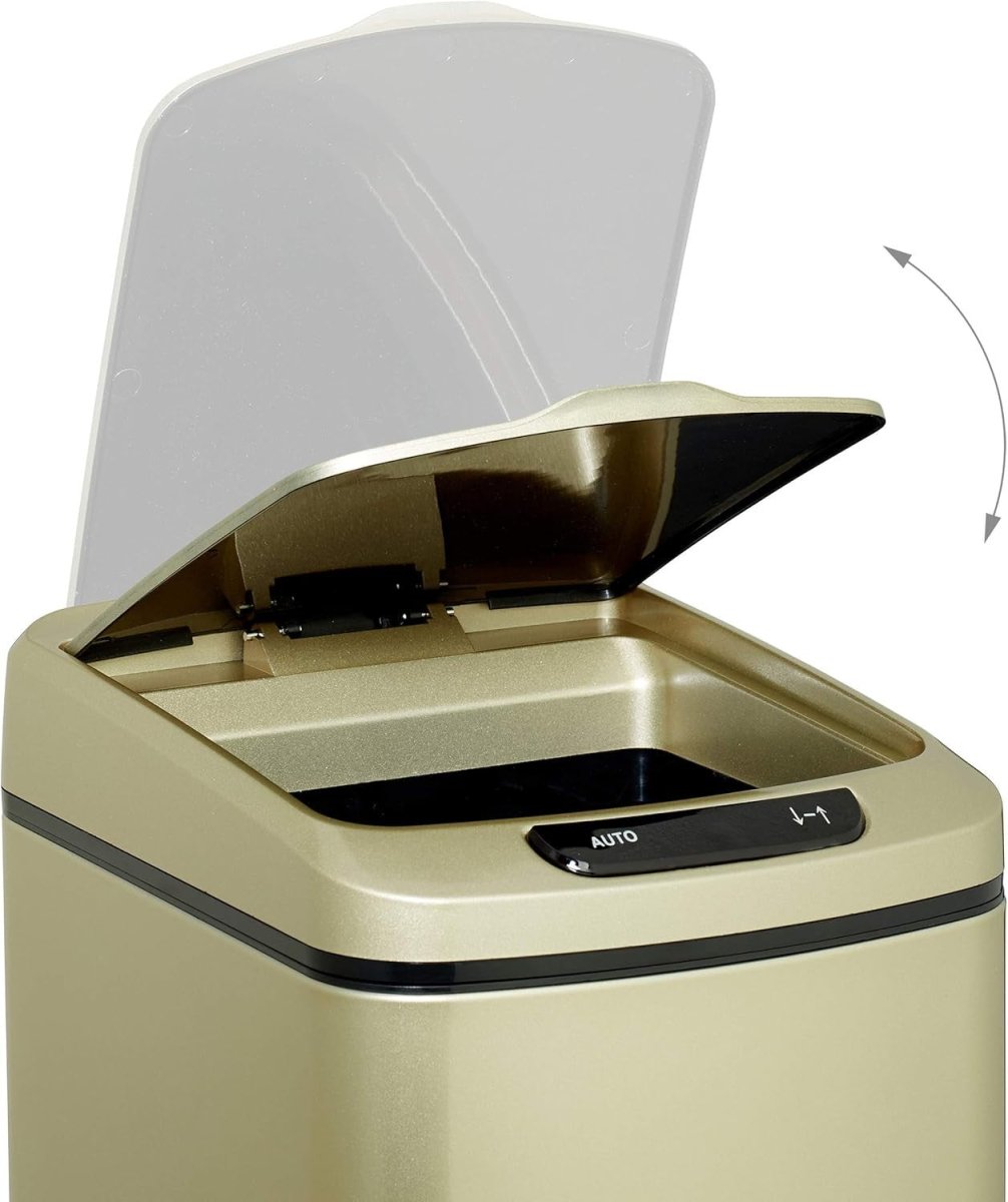12L Motion Sensor Bin Rose Gold Square Kitchen Bathroom - Kwikley