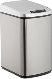 12L Motion Sensor Kitchen Bin Silver Square Steel Bathroom - Kwikley