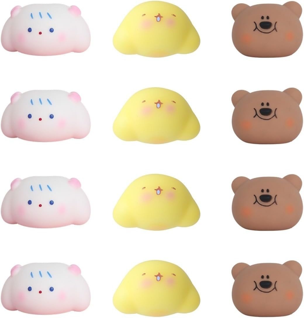 12pcs Animal Squishy Squeeze Toys Stress Relief Kawaii Fidget Set - Kwikley